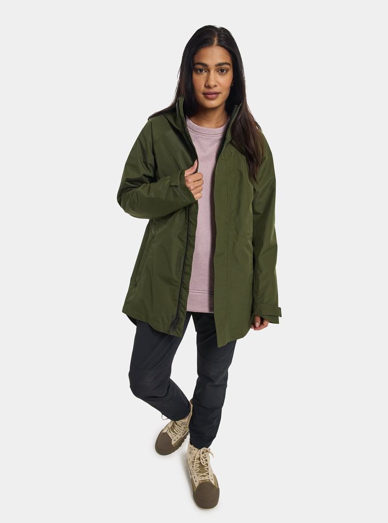 Burton Veridry 2L Rain Snowboardjacke Damen Tiefesgrün | 516-EXRONM
