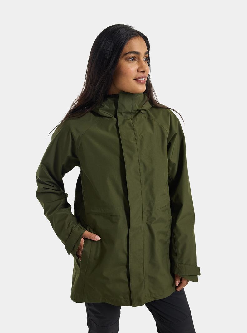 Burton Veridry 2L Rain Snowboardjacke Damen Tiefesgrün | 516-EXRONM