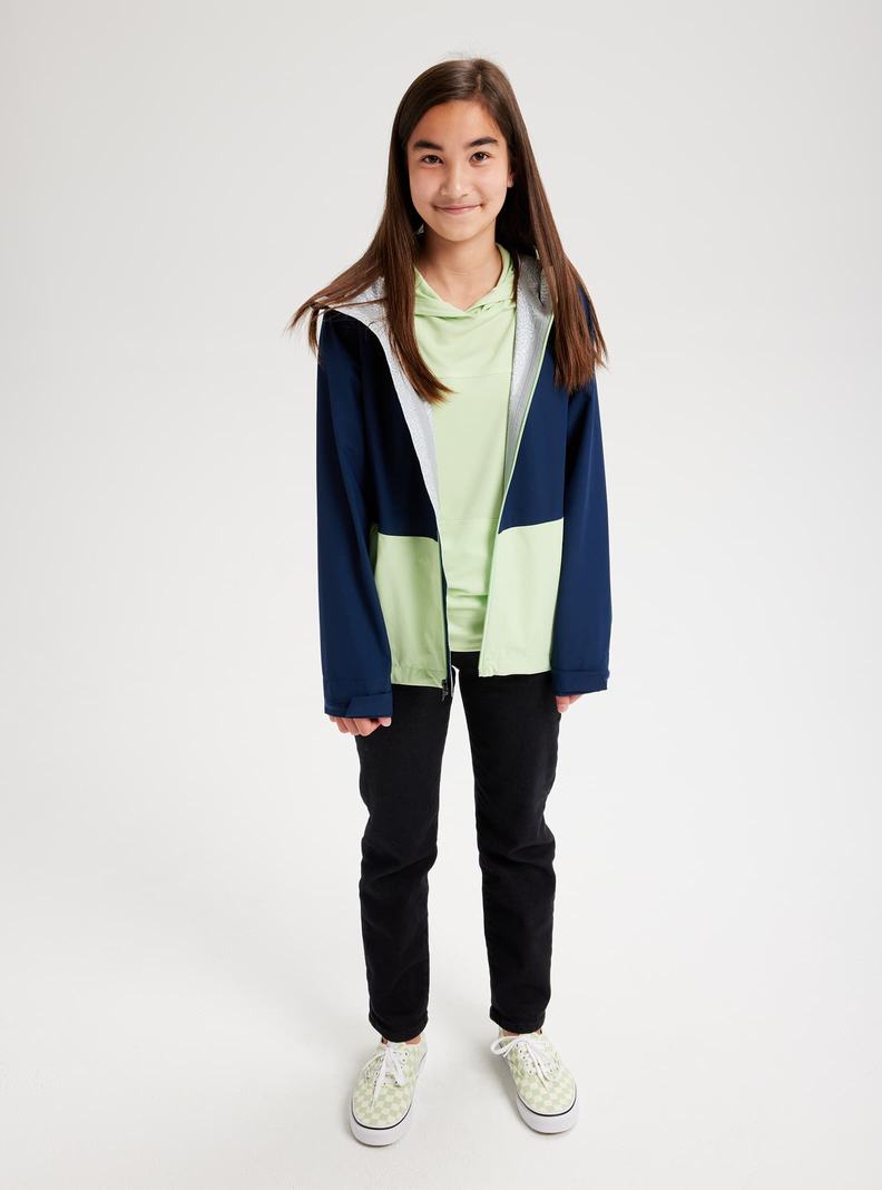 Burton Veridry 2.5L Rain Snowboardjacke Kinder Blau Hellgrün | 480-TNSPUB