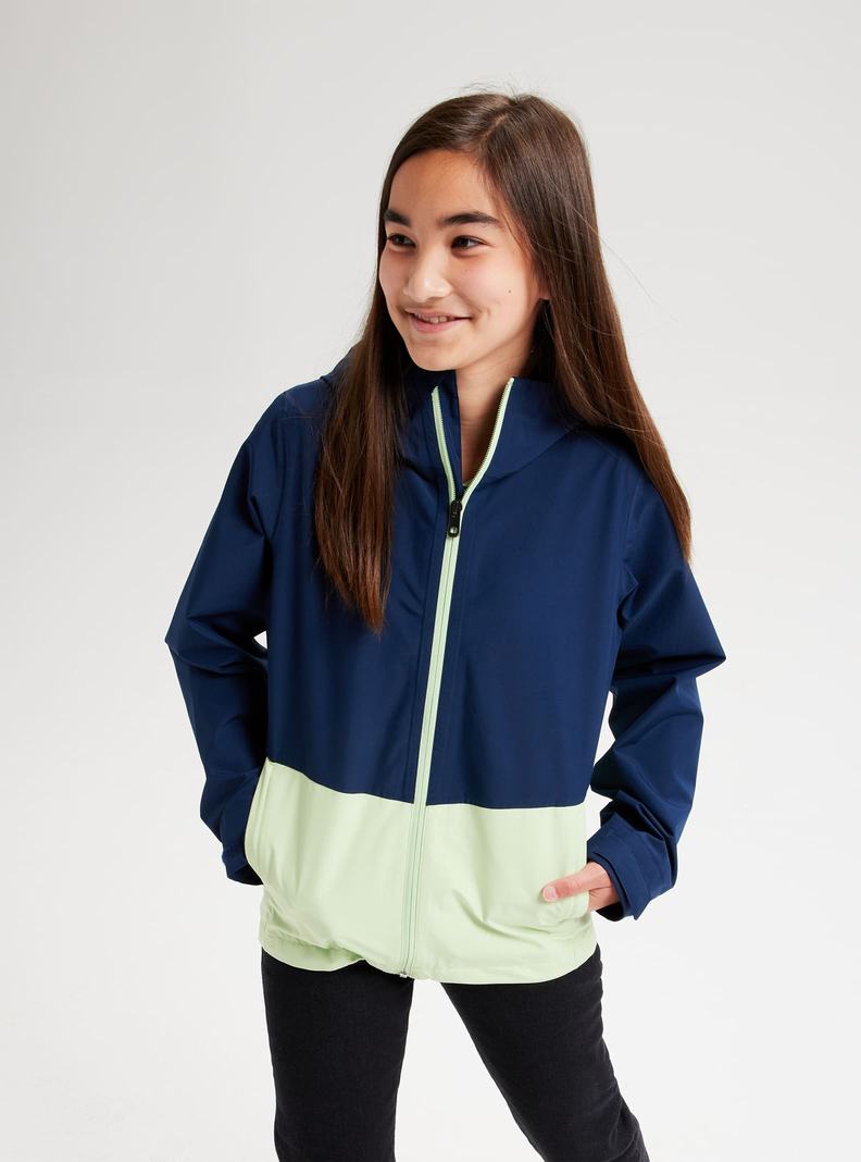 Burton Veridry 2.5L Rain Snowboardjacke Kinder Blau Hellgrün | 480-TNSPUB