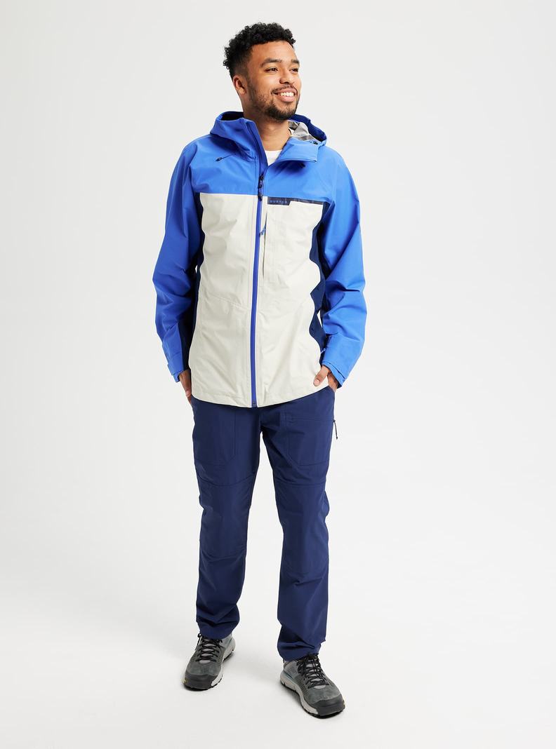 Burton Veridry GORE-TEX 2L Rain Snowboardjacke Herren Blau Silber Grün | 713-GJCQOT