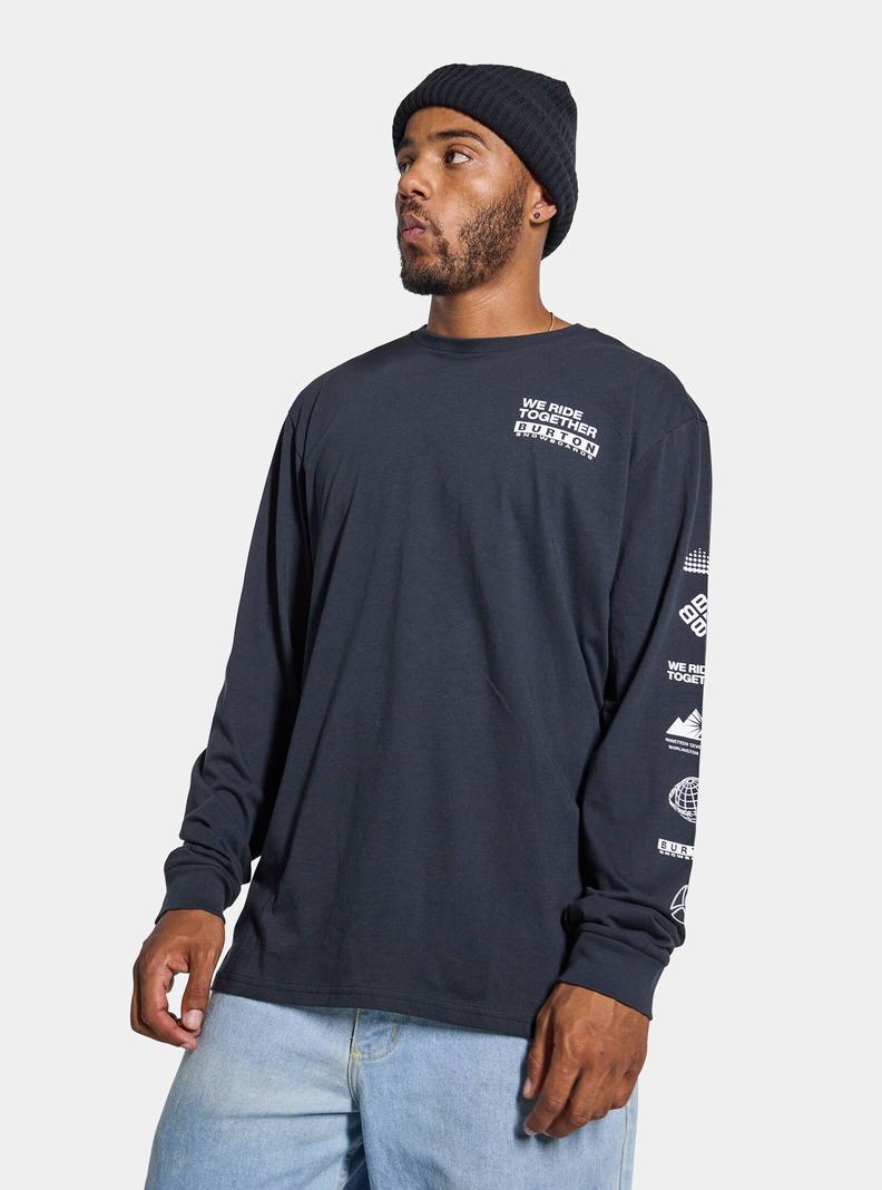 Burton Woodmere Long Sleeve T-Shirts Herren Schwarz | 539-DCGKLJ