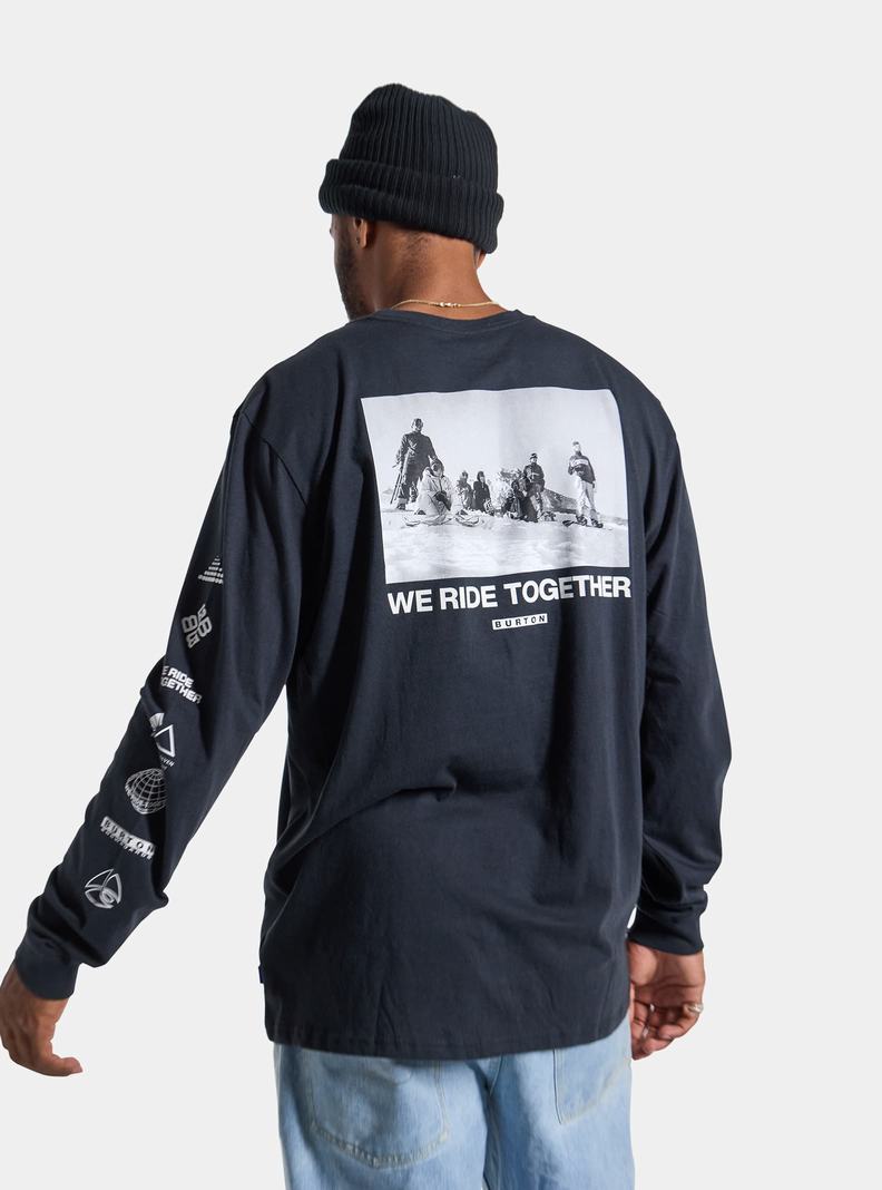 Burton Woodmere Long Sleeve T-Shirts Herren Schwarz | 539-DCGKLJ