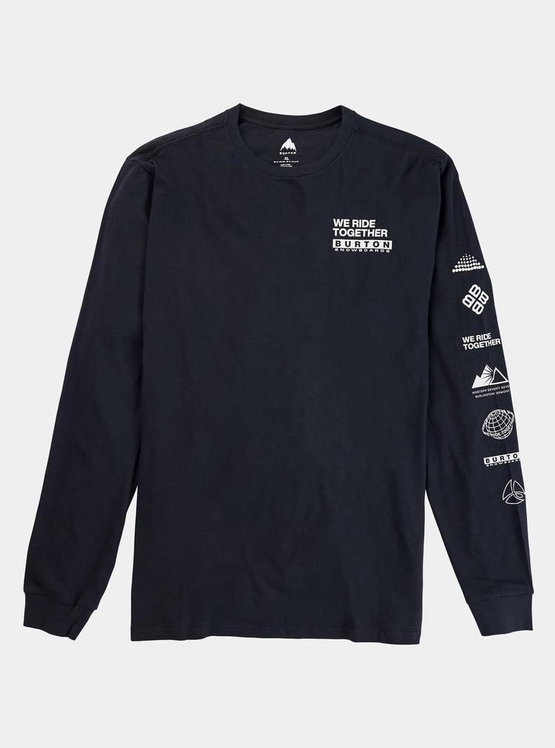 Burton Woodmere Long Sleeve T-Shirts Herren Schwarz | 539-DCGKLJ