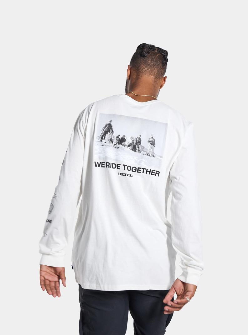 Burton Woodmere Long Sleeve T-Shirts Herren Weiß | 953-NMSAKO