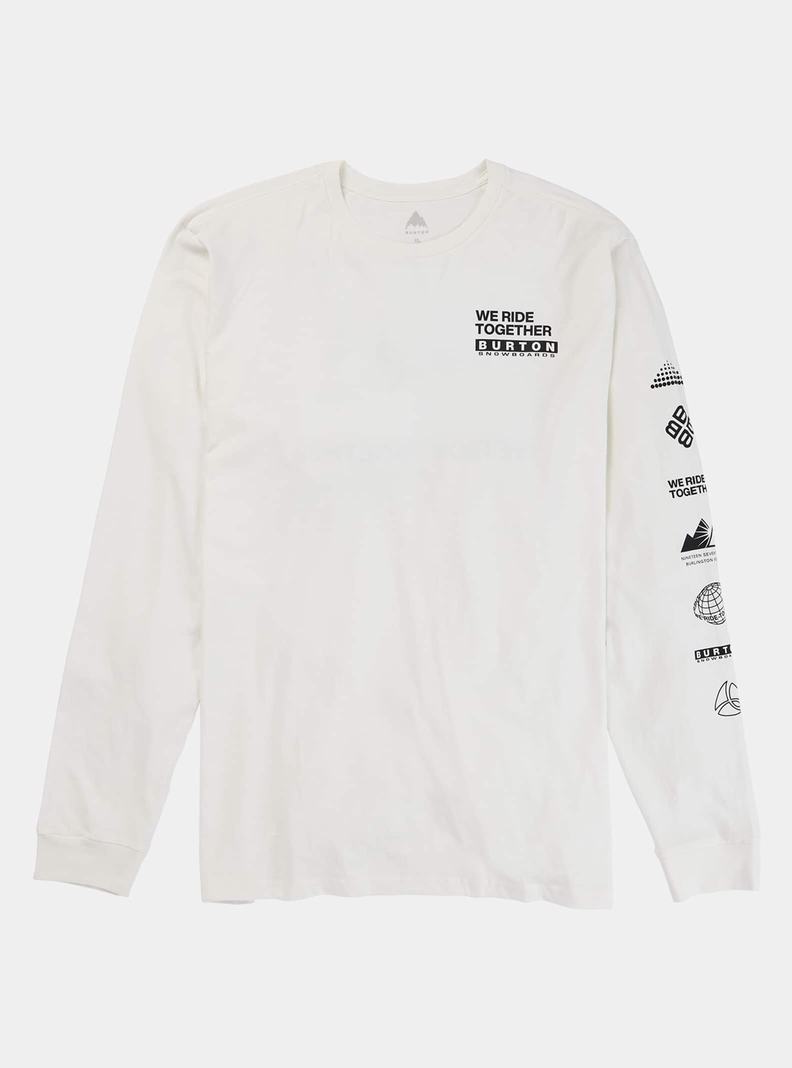 Burton Woodmere Long Sleeve T-Shirts Herren Weiß | 953-NMSAKO