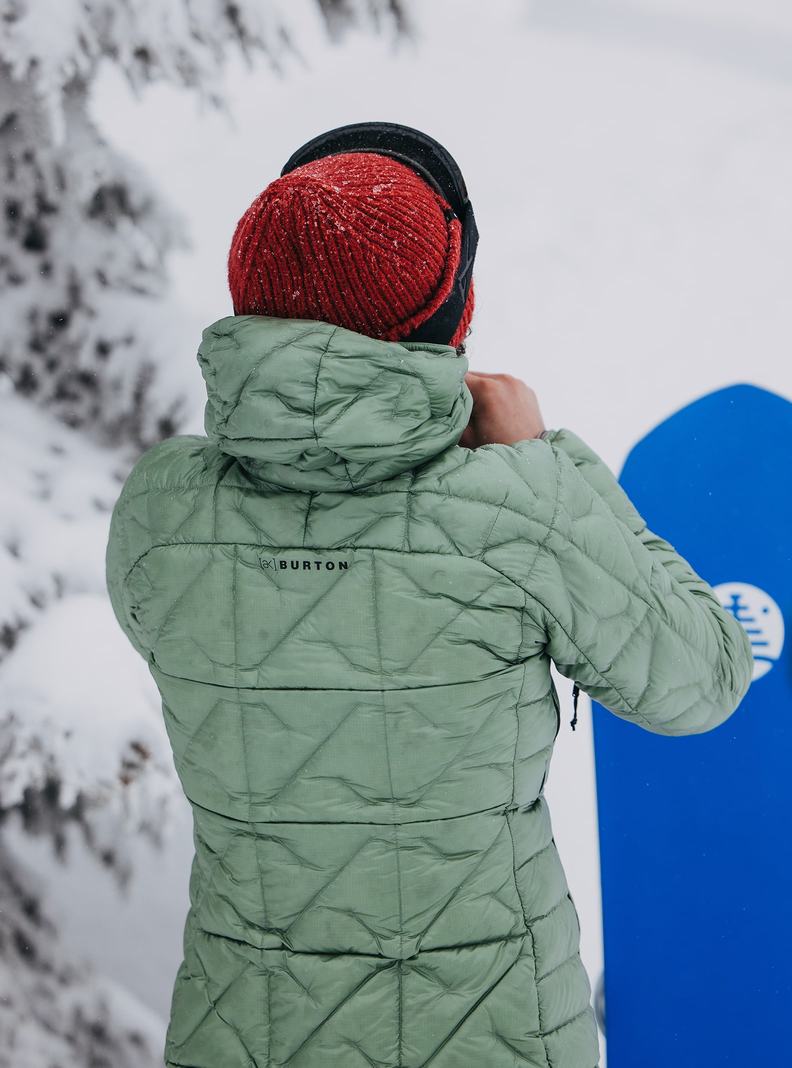 Burton [ak] Baker Down Mit Kapuze Snowboardjacke Damen Grün | 045-DILBTF