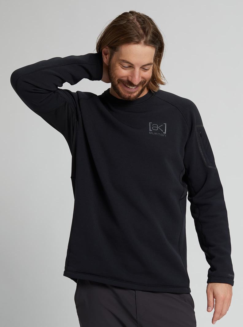 Burton [ak] Baker Power Stretch® Fleece Crewneck Sweatshirts Herren Schwarz | 659-XTWMHQ