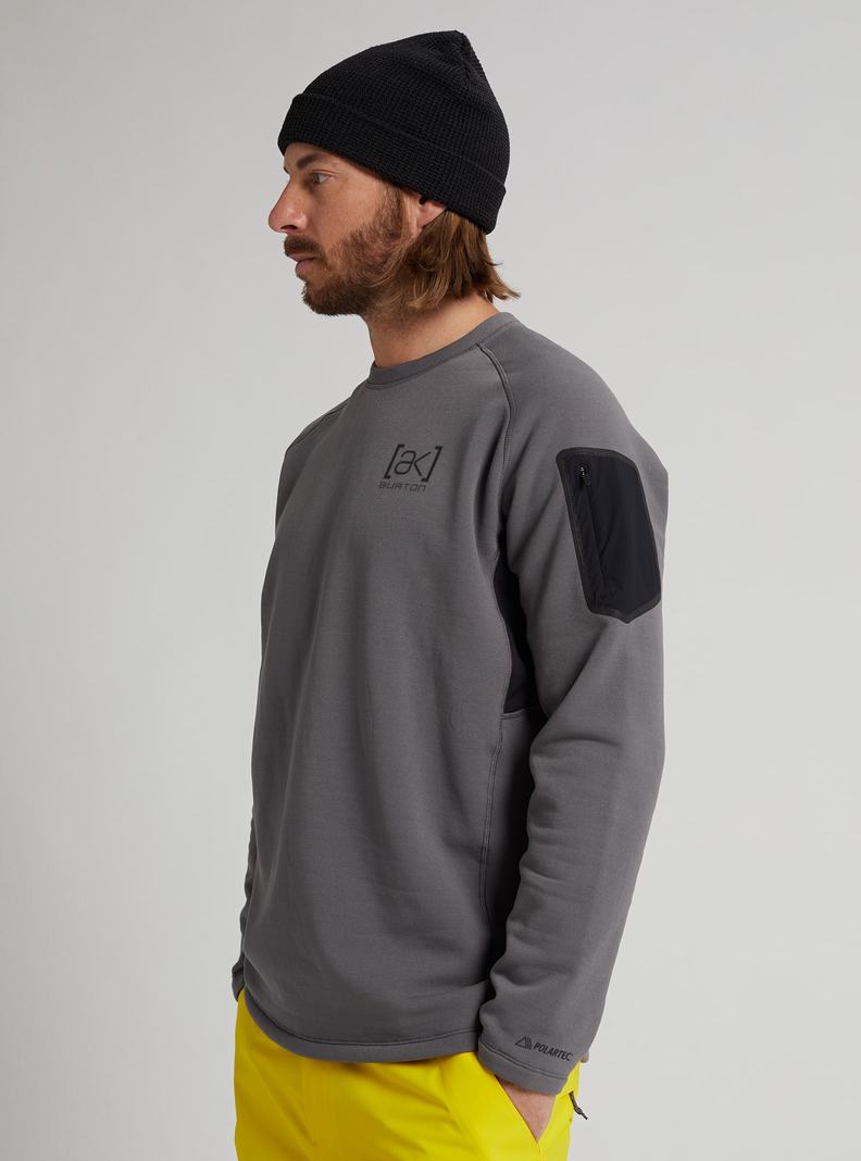 Burton [ak] Baker Power Stretch® Fleece Crewneck Sweatshirts Herren Tiefesgrau | 946-RXVABS