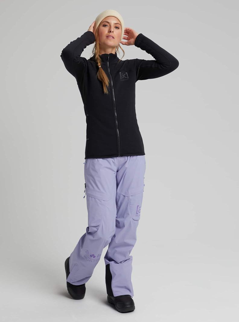 Burton [ak] Baker Power Stretch® Full-Zip Fleece Sweatshirts Damen Schwarz | 094-SUJGVQ