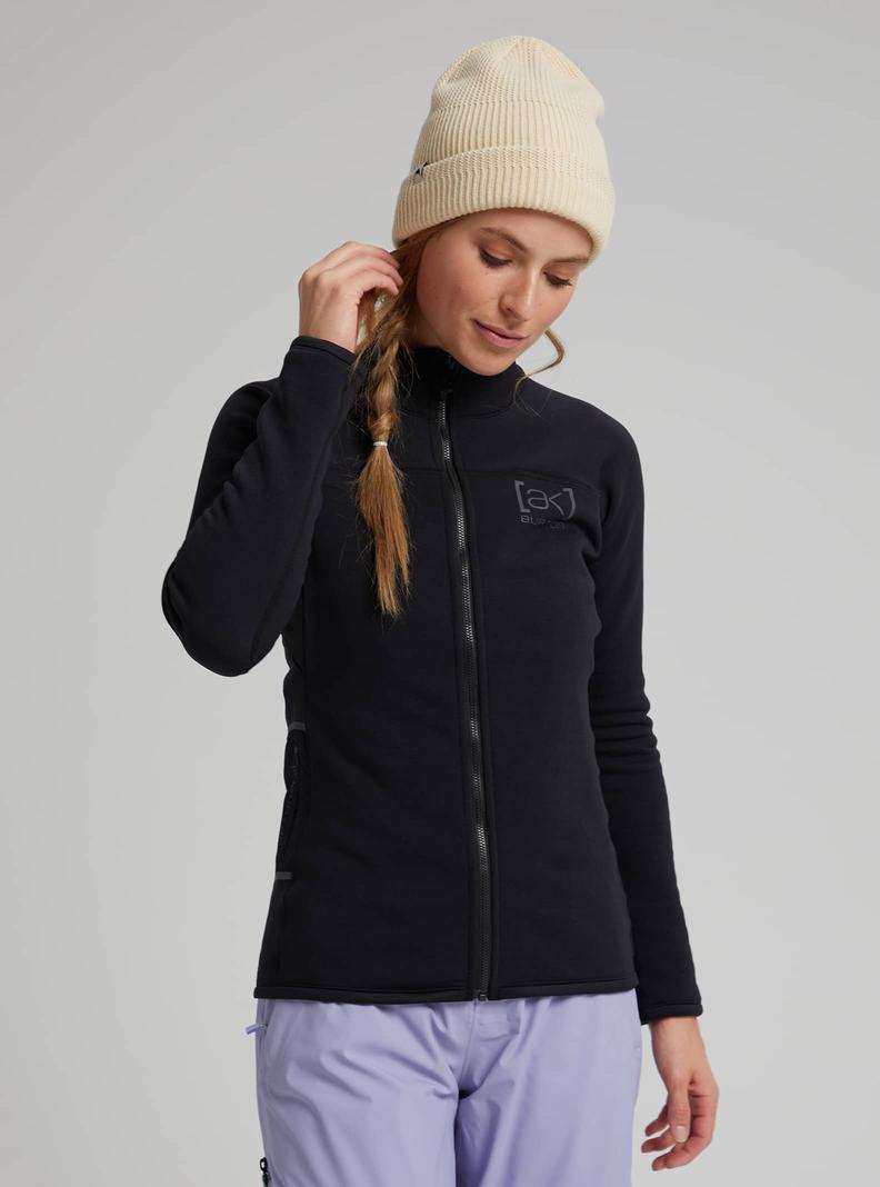 Burton [ak] Baker Power Stretch® Full-Zip Fleece Sweatshirts Damen Schwarz | 094-SUJGVQ
