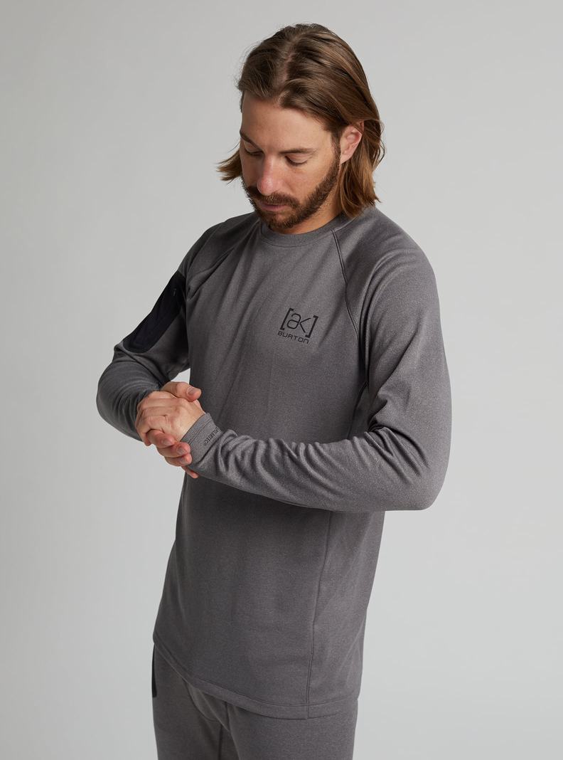 Burton [ak] Baker Power Wolle™ Crewneck Funktionswäsche Herren Tiefesgrau | 481-EUYKQV