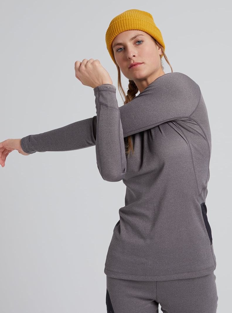 Burton [ak] Baker Power Wolle™ Crewneck Funktionswäsche Damen Tiefesgrau | 692-YRGCAS