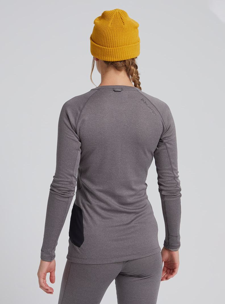 Burton [ak] Baker Power Wolle™ Crewneck Funktionswäsche Damen Tiefesgrau | 692-YRGCAS