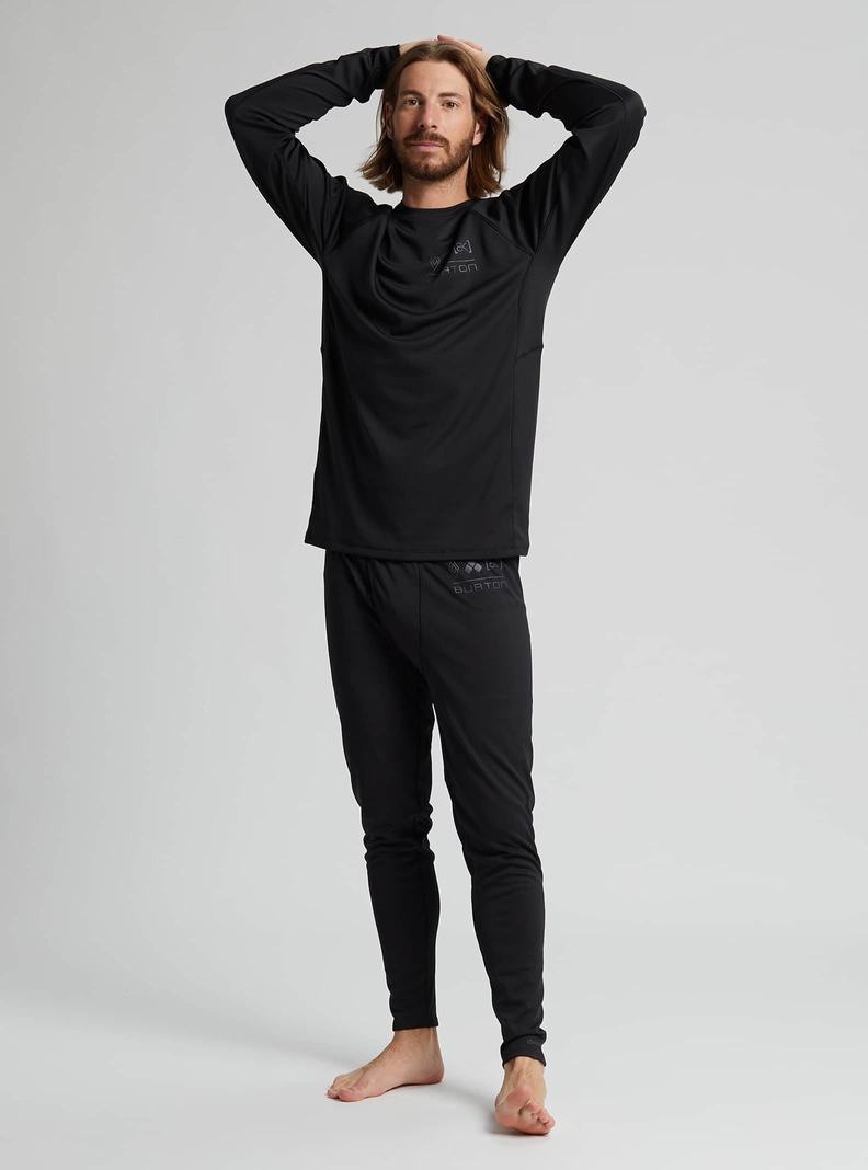 Burton [ak] Helium Power Grid™ Crewneck Funktionswäsche Herren Schwarz | 358-CMNEFS