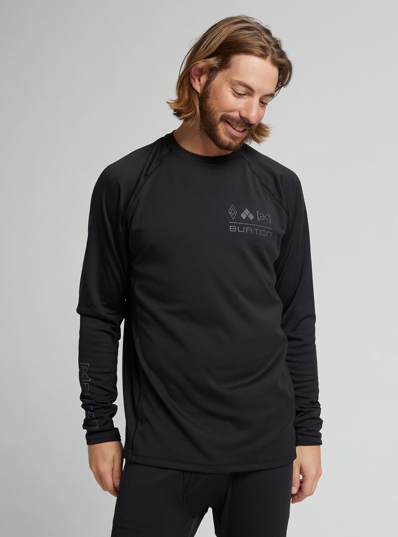Burton [ak] Helium Power Grid™ Crewneck Funktionswäsche Herren Schwarz | 358-CMNEFS