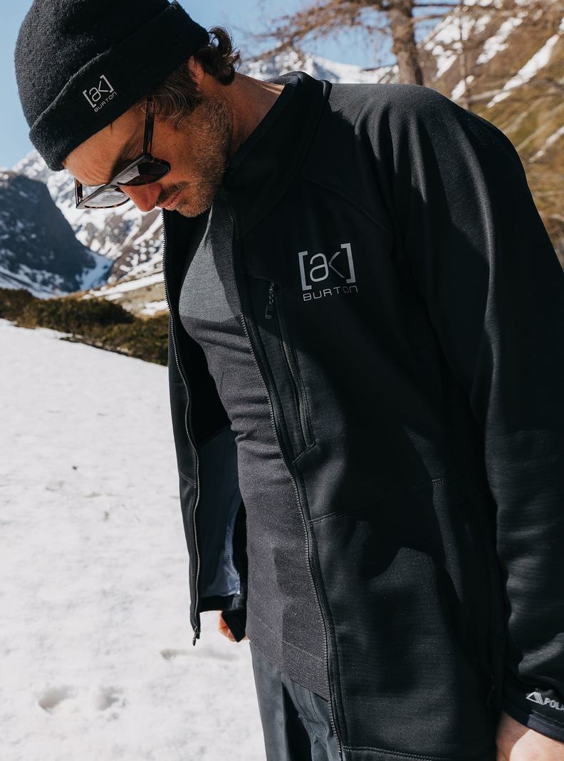 Burton [ak] Helium Power Grid™ Full-Zip Fleece Sweatshirts Herren Schwarz | 481-ECDNWR