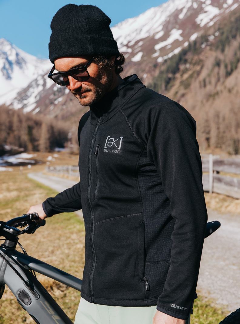 Burton [ak] Helium Power Grid™ Full-Zip Fleece Sweatshirts Herren Schwarz | 481-ECDNWR