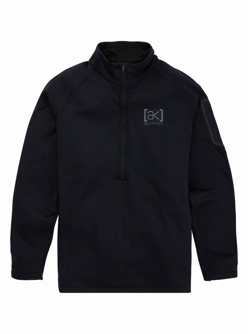 Burton [ak] Helium Power Grid™ Half-Zip Fleece Sweatshirts Herren Schwarz | 972-CMTHVL