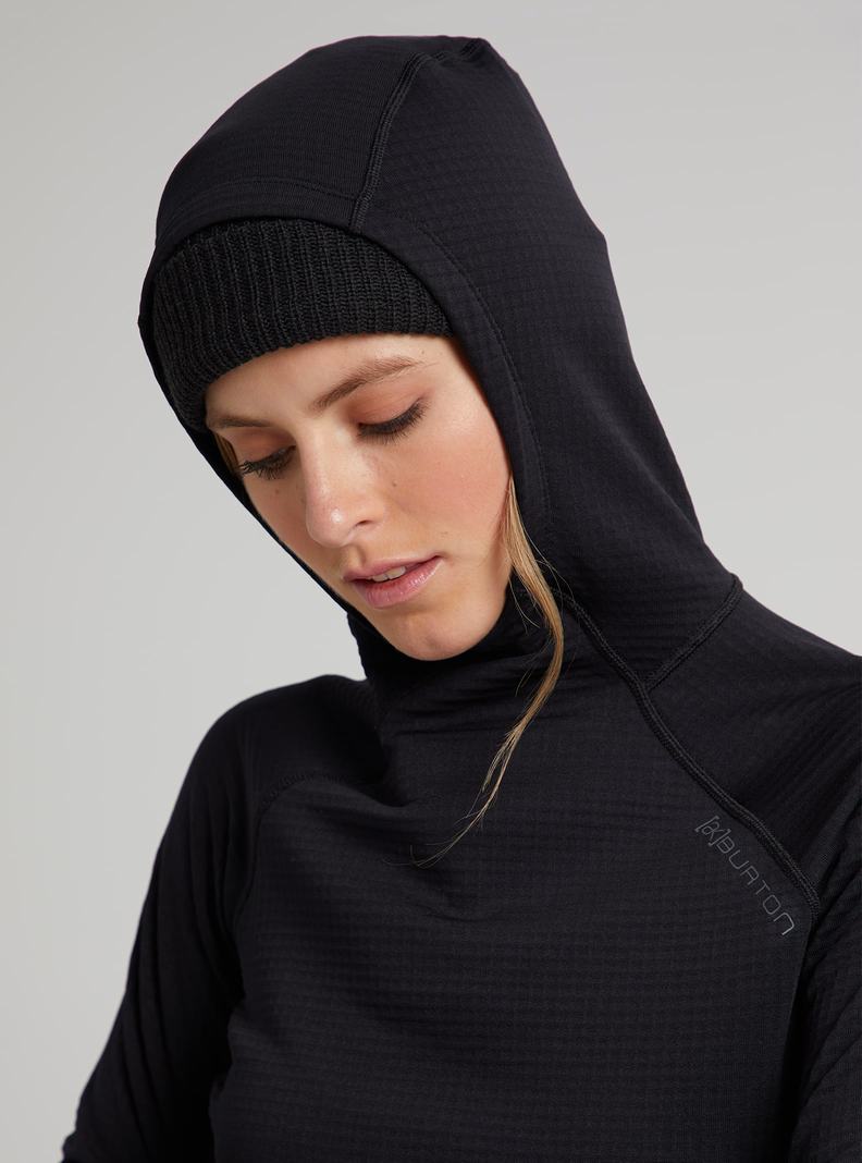 Burton [ak] Helium Power Grid™ Pullover Fleece Sweatshirts Damen Schwarz | 025-KYRPSF