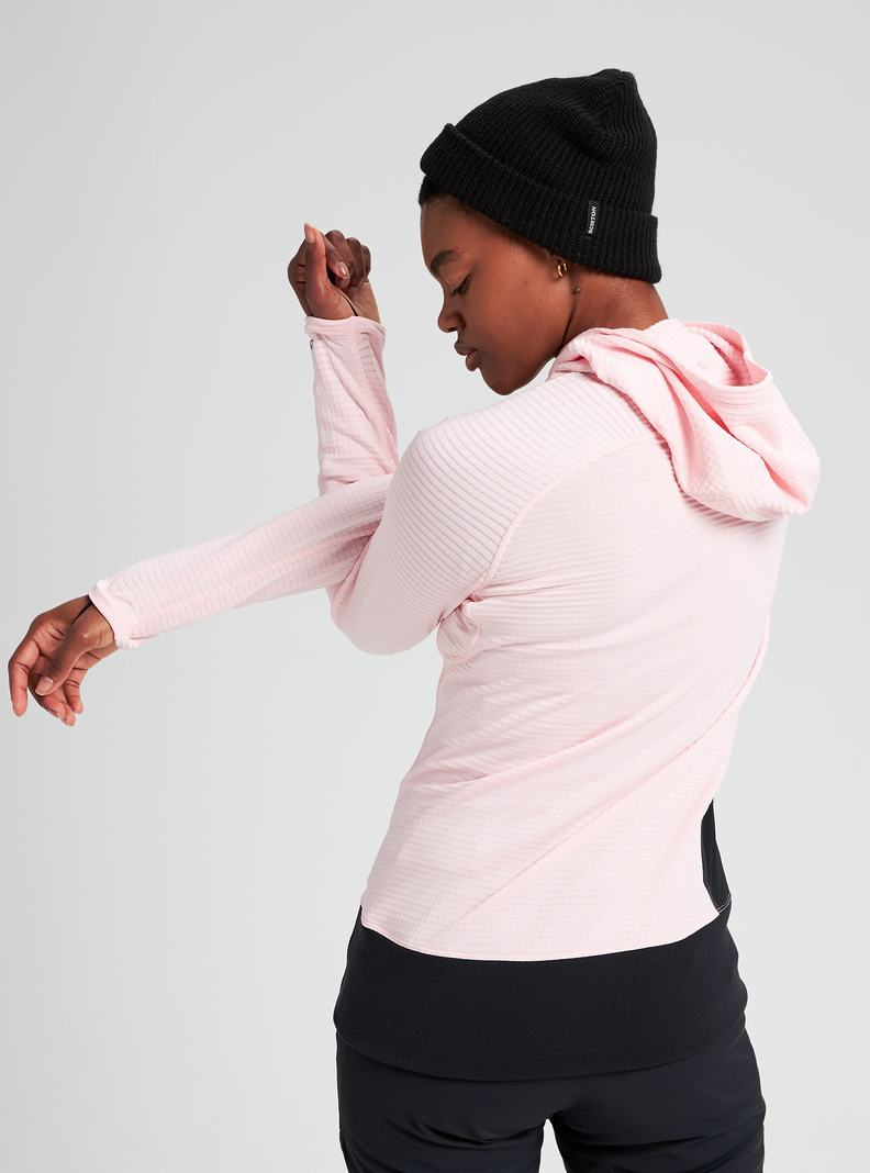 Burton [ak] Helium Power Grid™ Pullover Fleece Sweatshirts Damen Rosa | 423-JBMGZI
