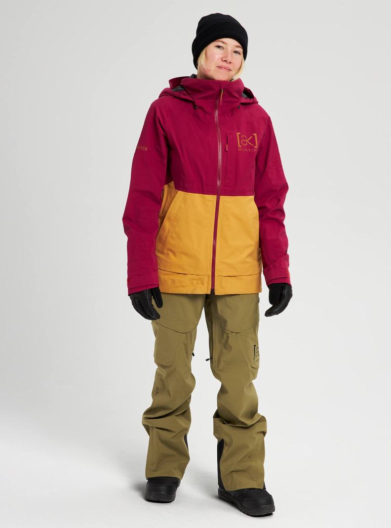 Burton [ak] Kimmy GORE-TEX 3L Stretch Snowboardjacke Damen Braun Lila Gelb | 236-ZDMKWF