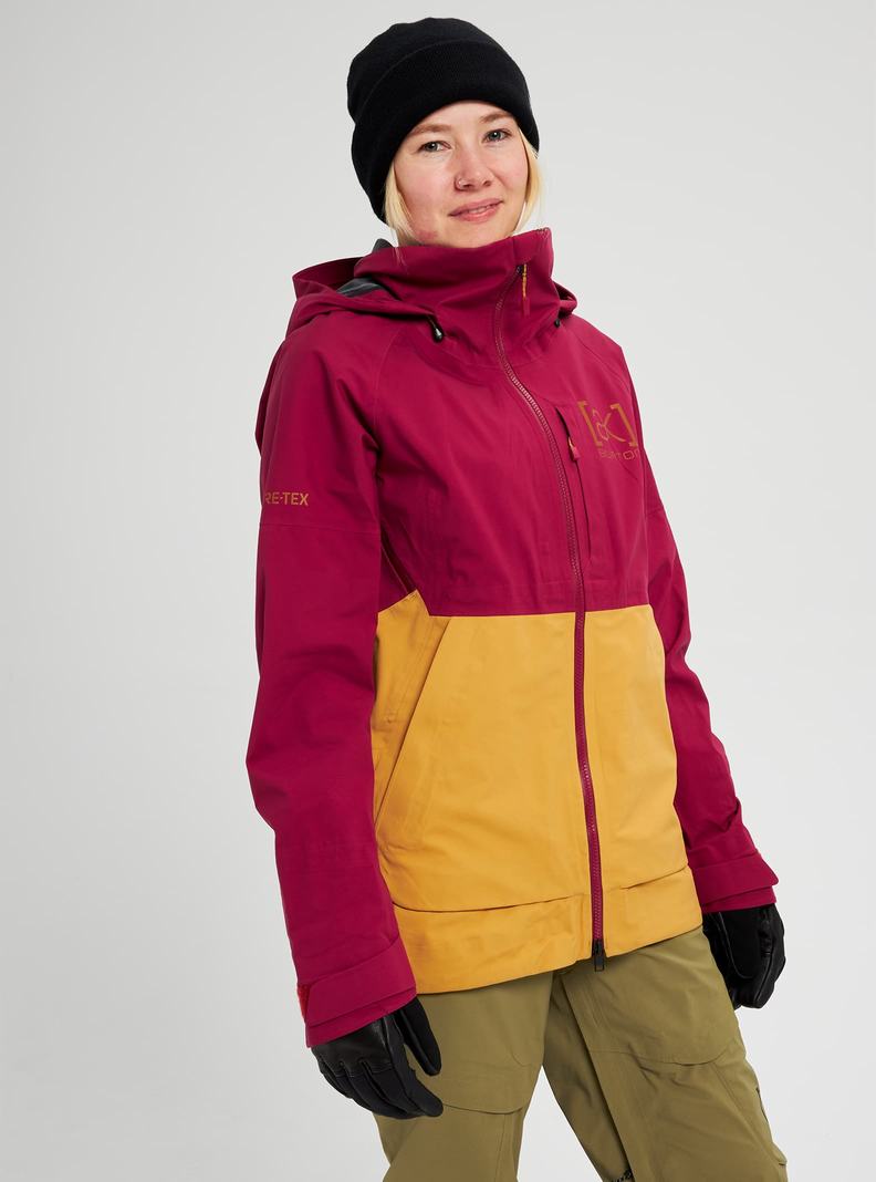 Burton [ak] Kimmy GORE-TEX 3L Stretch Snowboardjacke Damen Braun Lila Gelb | 236-ZDMKWF