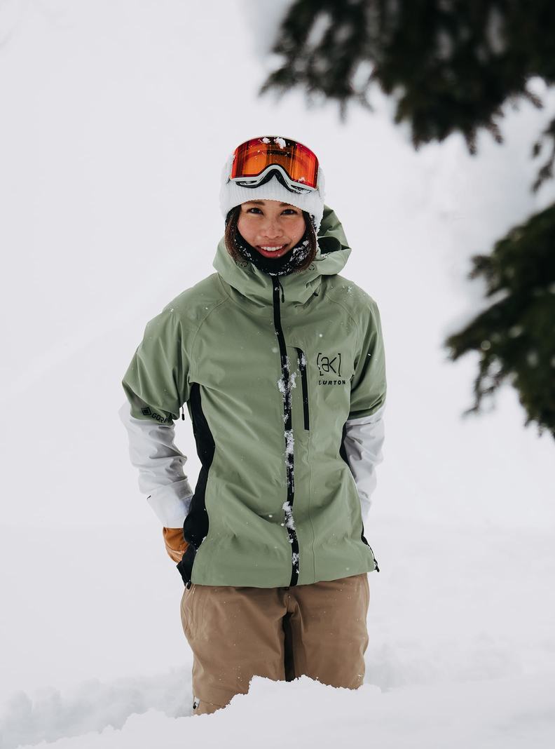 Burton [ak] Upshift GORE-TEX 2L Snowboardjacke Damen Grün Weiß Schwarz | 983-LIMAQJ